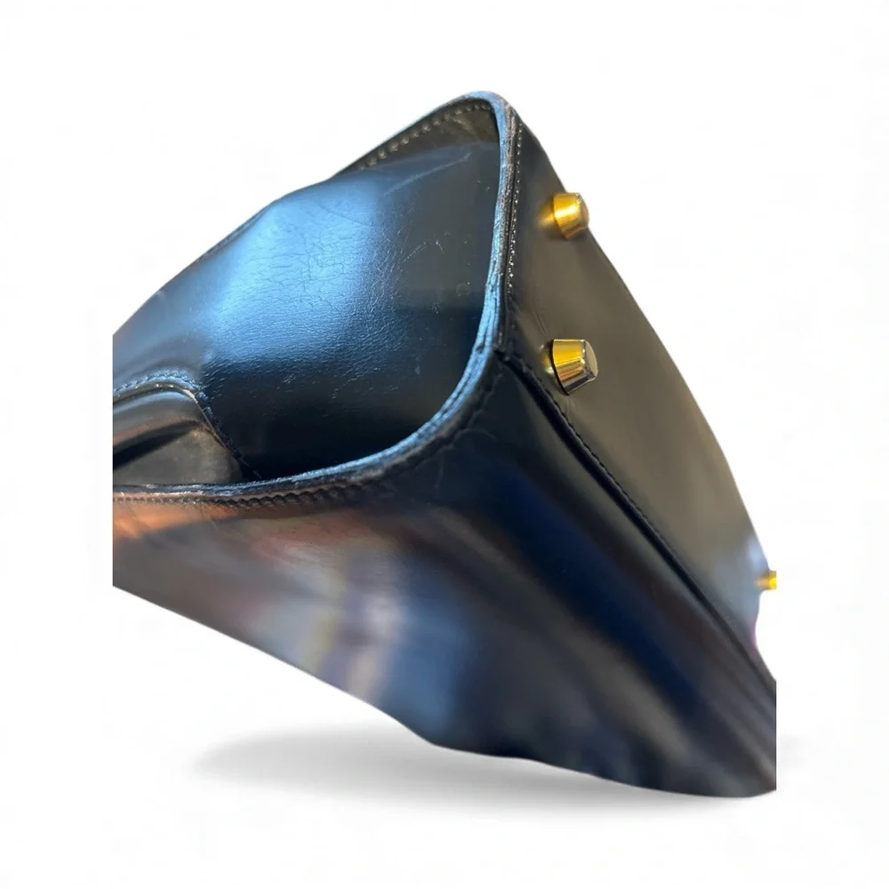 Vintage Bally Black Leather Top Handle Bag - Picture 10 of 12